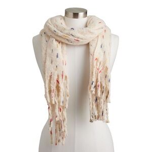 World Market Ivory Multi Color Scarf
